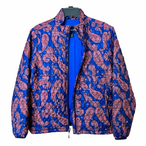Lands End Women's Quilted Paisley Print Jacket Primaloft Insulated Sz L (14-16) - Picture 13 of 16